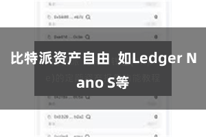 比特派资产自由 如Ledger Nano S等